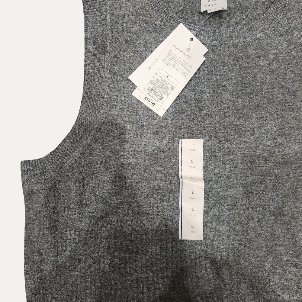 a new day Gray Knit Men's Sweater Vest NWT